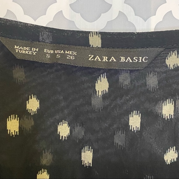 EUC Zara Basic Spotted Long Sleeve Wrap Dress - Picture 4 of 12